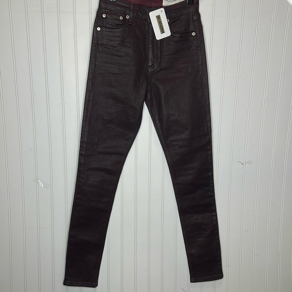 rag & bone Denim - Rag & Bone Nina High Rise Skinny in Coated Plum Size 24 NWT